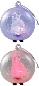 2 Boules de Noël en verre soufflé à LED