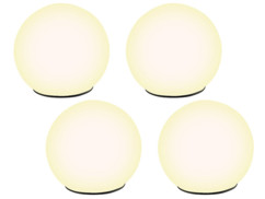 Pack de 4 boules lumineuses solaires à LED Ø 9 cm de la marque Lunartec