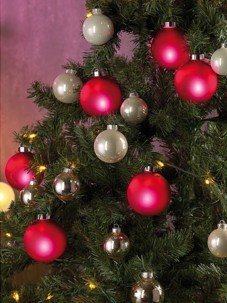 6 Boules de Noël lumineuses rouges avec télécommande
