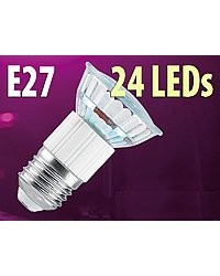 Ampoule 24 LED SMD E27 blanc chaud