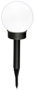 Borne lumineuse sphérique solaires à LED, Ø 20 cm, blanc lumière du jour