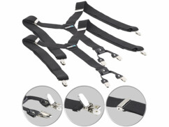 Lot de 2 bretelles larges à 4 clips noires.