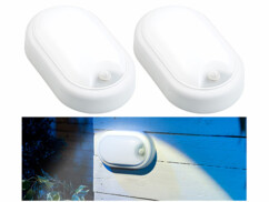 2 lampes LED ovales antichoc 1050 lm / 15 W / 4000 K - Avec détecteur