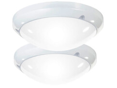 2 lampes rondes à fixer au mur/plafond avec LED High-Power intégrées de la marque Luminea