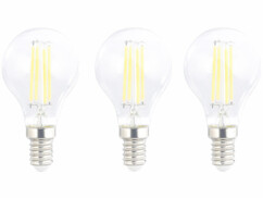 Pack de 3 ampoules LED E14 filament Luminea.