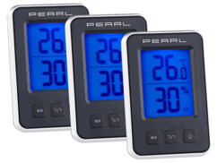 3 thermomètres / hygromètres numériques avec grand écran LCD lumineux