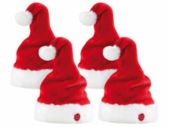 4 bonnets de Père Noël dansants et chantants
