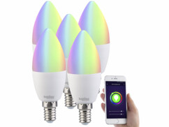 5 ampoules LED connectées E14 RVBB LAV-90.rgbw