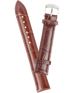 Bracelet de montre cuir aspect croco - marron 12 mm