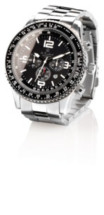 Chronographe homme en acier noir mat