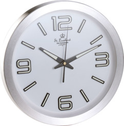 Horloge radio-pilotée phosphorescente en aluminium
