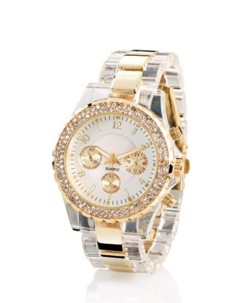 Montre à quartz look chrono – bracelet bicolore