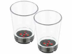 2 verres avec LED en forme de Dé