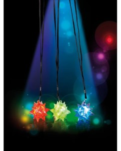 3 Pendentifs ''Étoile'' clignotants à LED couleur changeante