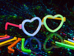 5 Montures de lunettes en forme de coeur pour tubes lumineux