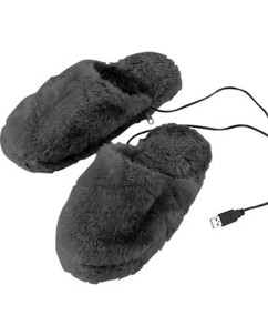 Pantoufles chauffantes USB molletonnées - tailles 40 à 46