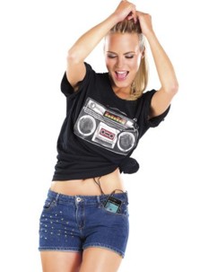 T-shirt avec égaliseur et haut-parleur ''Boom Box Sound''
