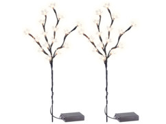Lot de 2 branches ornées de mini-LED Lunartec.