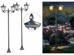2 doubles luminaires de jardin solaires en forme de lampadaires de la marque Royal Gardineer