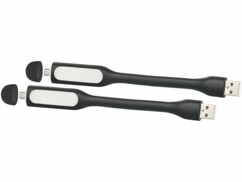 2 lampes LED USB flexibles pour ordinateur portable avec chargeur Micro-USB