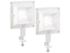 2 lampes solaires 6 LED pour clôture et gouttière