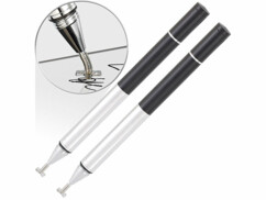 2 stylets tactiles avec croix de positionnement et stylo à bille