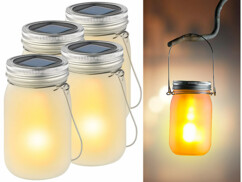 Quatre bocaux lumineux solaires par Luminea.