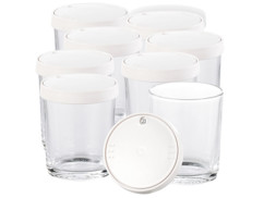 Lot de 8 pots en verre individuels pour yaourtière électrique Pearl.