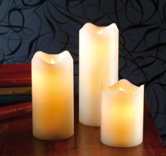 Bougies en cire à LED avec flamme vacillante