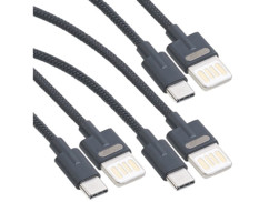3 câbles USB-A vers USB-C - 100 cm