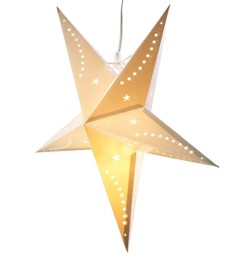 Étoile de Noël lumineuse en papier - 60 CM - blanche