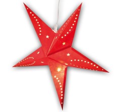 Étoile de Noël lumineuse en papier - 60 CM - rouge