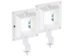 2 lampes solaires à LED pour gouttière 160 lm / 2 W avec capteur PIR - Blanc