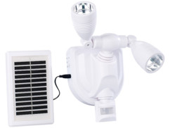 Projecteur extérieur LED solaire 3 W - Double tête - blanc