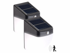 2 appliques murales solaires LED 1 W avec détecteur de mouvement