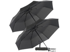 2 parapluies automatiques Ø 100 cm avec armature en fibre de verre - Noir