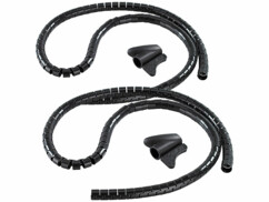 Deux passe-câble flexibles universels noirs de 1,5 m.