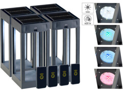 Pack de 4 lampes de jardin avec 4 télécommandes et 4 piquets