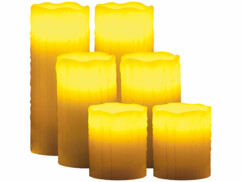 6 bougies à LED en cire avec télécommande