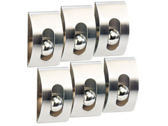 6 porte-notes “Gravity-Lock” en acier inoxydable, autocollants