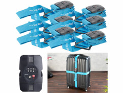 Sangles De Valise Avec Serrure TSA – Modèle Croisé Robuste, Ajustable 50,8 à 81,3 Cm, Rouge Avec étiquette