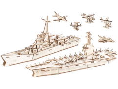 Sept maquettes 3D en bois par Infactory.