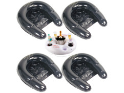 Bar flottant pour piscine avec 4 chaises flottantes.