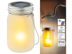 Bocal lumineux à LED solaire avec effet flamme