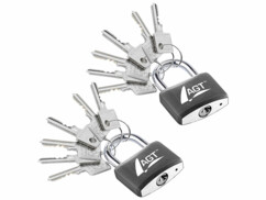 2 cadenas à clé - en laiton, acier et aluminium - 43 mm