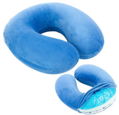 Coussin de voyage à mémoire de forme avec gel rafraîchissant