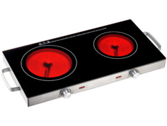 Double plaque de cuisson vitrocéramique infrarouge.