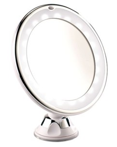 Miroir grossissant lumineux LED - Avec ventouse