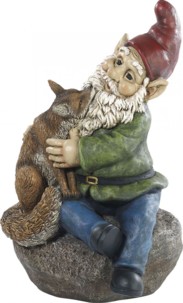 Nain de jardin ''Olli avec son renard''