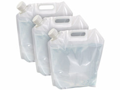 Pack de 3 bidons à eau pliables 5 L avec poignée de transport, sans bisphénol A